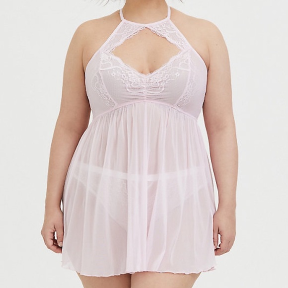 torrid Other - NWT Torrid Mesh & Lace Keyhole Halter Babydoll 1X